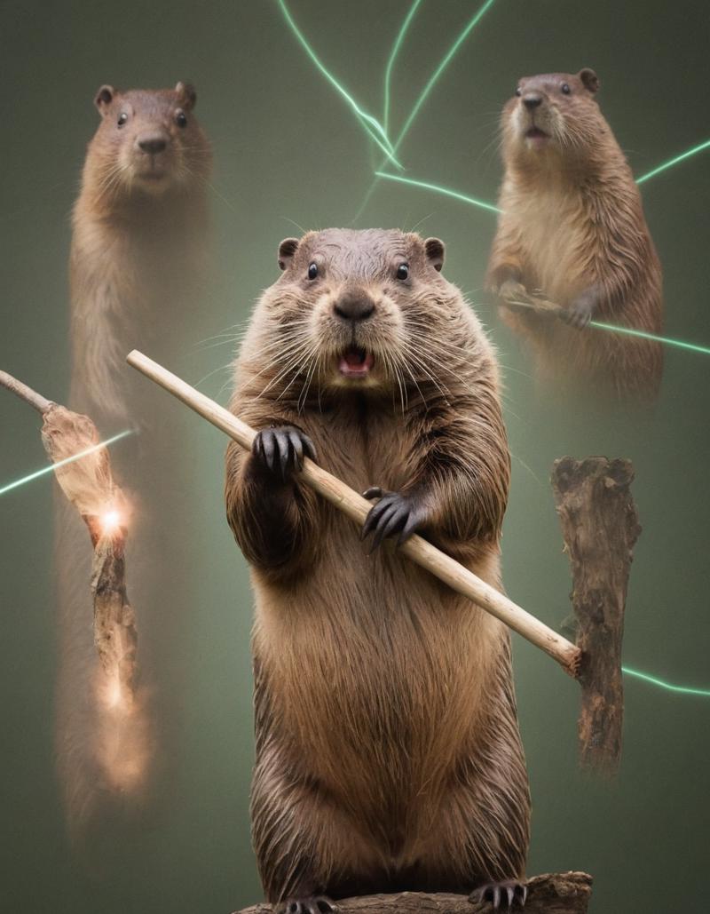 08476-520152182-family photo, beaver, holding a stick, laser background, meme, _lora_AwkwardCatPhoto-000007_0.75_ (photo inset of a stick) doubl.png